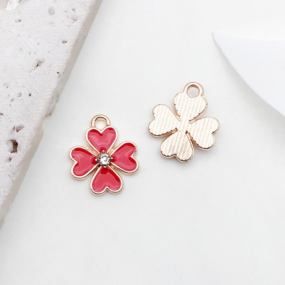 Red Cherry Blossom Oil Drop Keychain & Earrings Set: DIY Jewelry & Hair Accessories