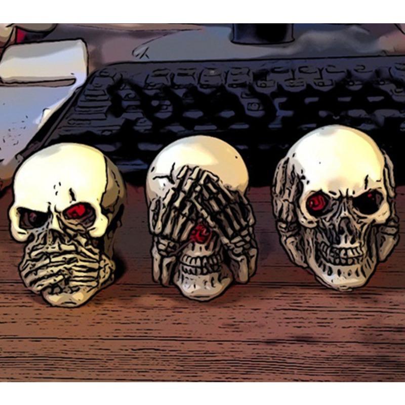 Death-themed Character Skull Resin Craft Skull Model Ornament for Aquarium Landscaping and Halloween Decoration Psychological Sand Table