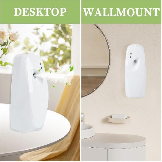 Automatic Air Freshener Dispenser, Home indoor Wall-mounted Automatic Adjustable Fragrance Aerosol Sprayer for Bathroom, Hotel, Office and Public