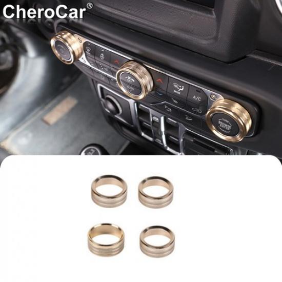 Air Conditioner Knob Cover & Headlight Knob Cover For 2018+ Jeep Wrangler JL JT