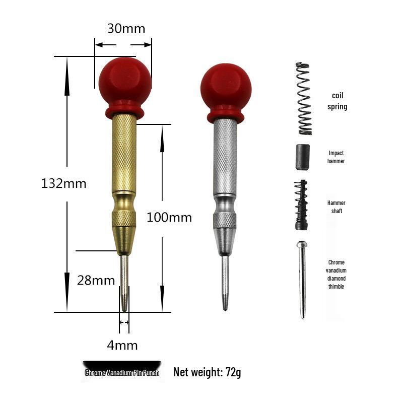 Auto Center Punch Drill & Glass Breaker with Grip