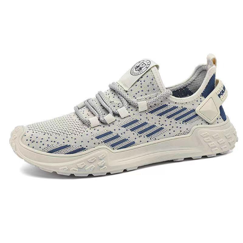Summer breathable men's shoes 2024 new thin mesh fly-woven mesh shoes casual men's one-pedal running sneakers