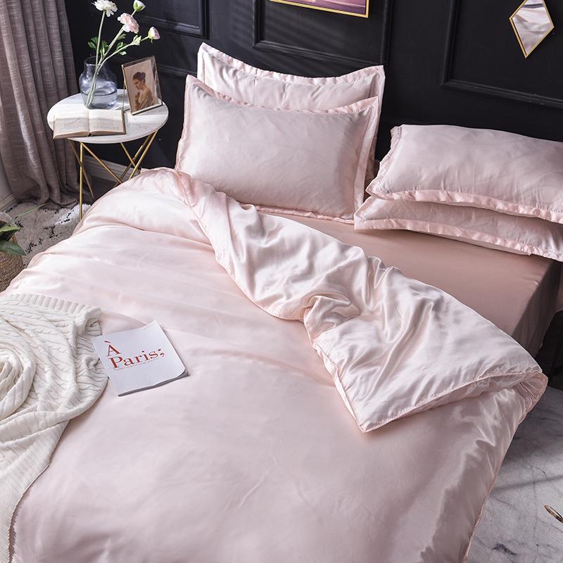 Summer Silk Luxury Plain Color 4-Piece Set - Light and Simple Design
