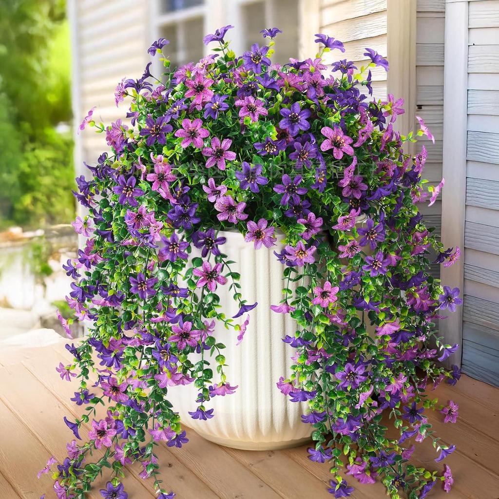 Ghirlandă Artificială de Eucalipt Violet pentru Agățat pe Perete, Decorațiune pentru Casă și Grădină