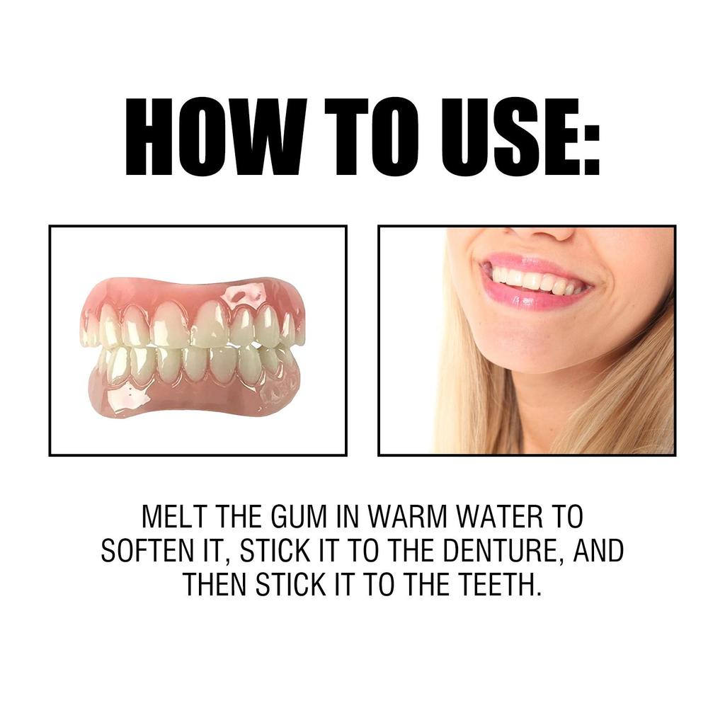 Soft Denture Reline Kit Simulation Braces Hide Missing Crooked Stained Broken Teeth for Men and Women Easy Use Dental Care 50g