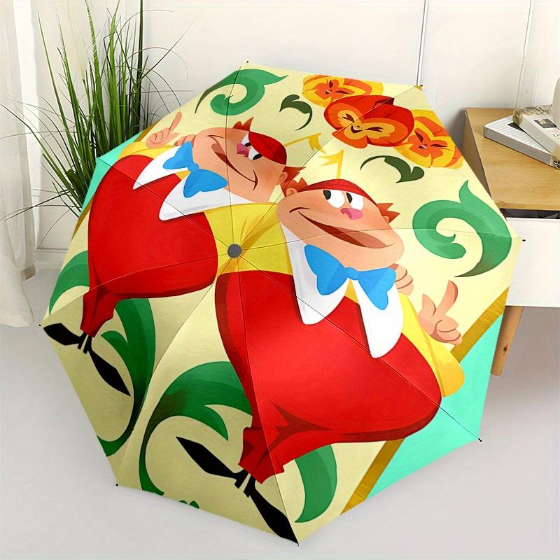 

Disney Alice in Wonderland Automatic Open/Close Umbrella - Cute Umbrella with Cute Design, Portable 3-Fold Compact Umbrella for Men & Women,