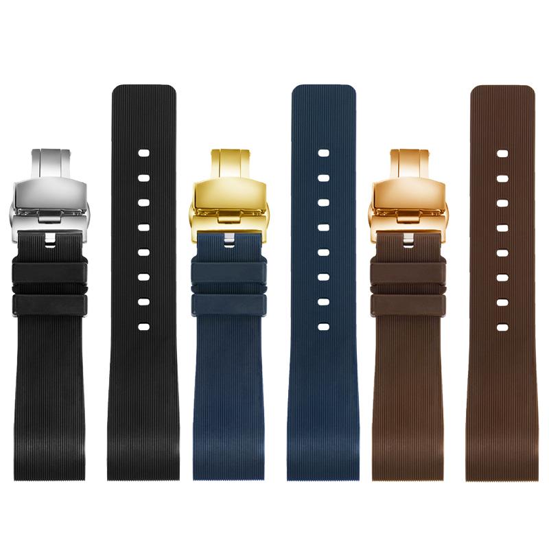 Weiches Gummi-Uhrenarmband Für Cartier Sandoz Santos 100 Silikon Herren Damen Uhrenarmband 20mm 23mm Edelstahl-Schnalle Zubehör