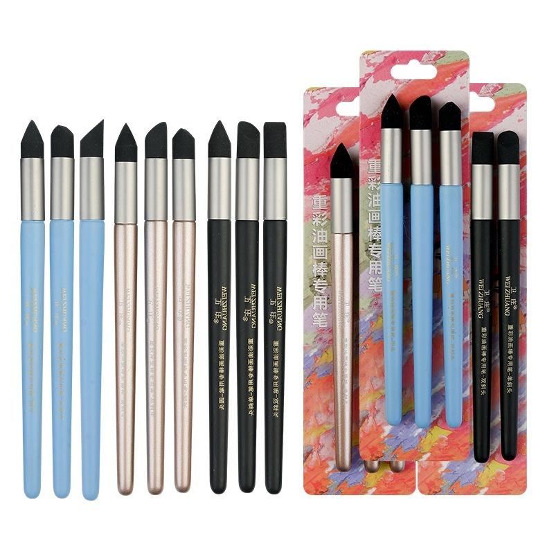 Professional Oil Pastel Smudge Pen 2/3Pcs Soft Sponge Mixing Stumps Multi Shape Tips for Studio Art Work