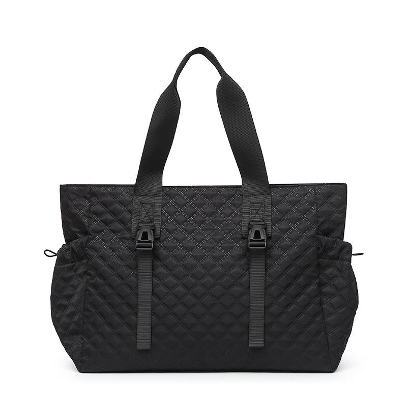 

Женская дорожная сумка ручной клади большой вместимости, модная ромбовидная, на одно плечо, для фитнеса чёрный