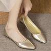 Woman Flats Pointed Toe Moccasins Shoes for Women Silver Slip-on Beau Today Lastest Casual Chic Point Offer Cheap Clearance Shoe