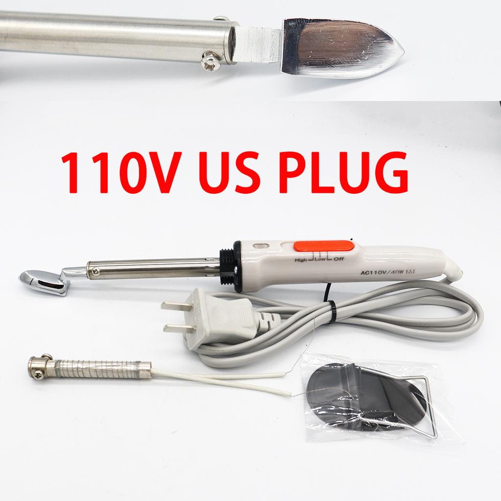 Mini Hierro de Cuero Portátil Herramientas de Planchado para Cuero Eliminador de Arrugas de Cuero Reparación Cabeza de Cobre Puro Soldador de Plástico Cuero