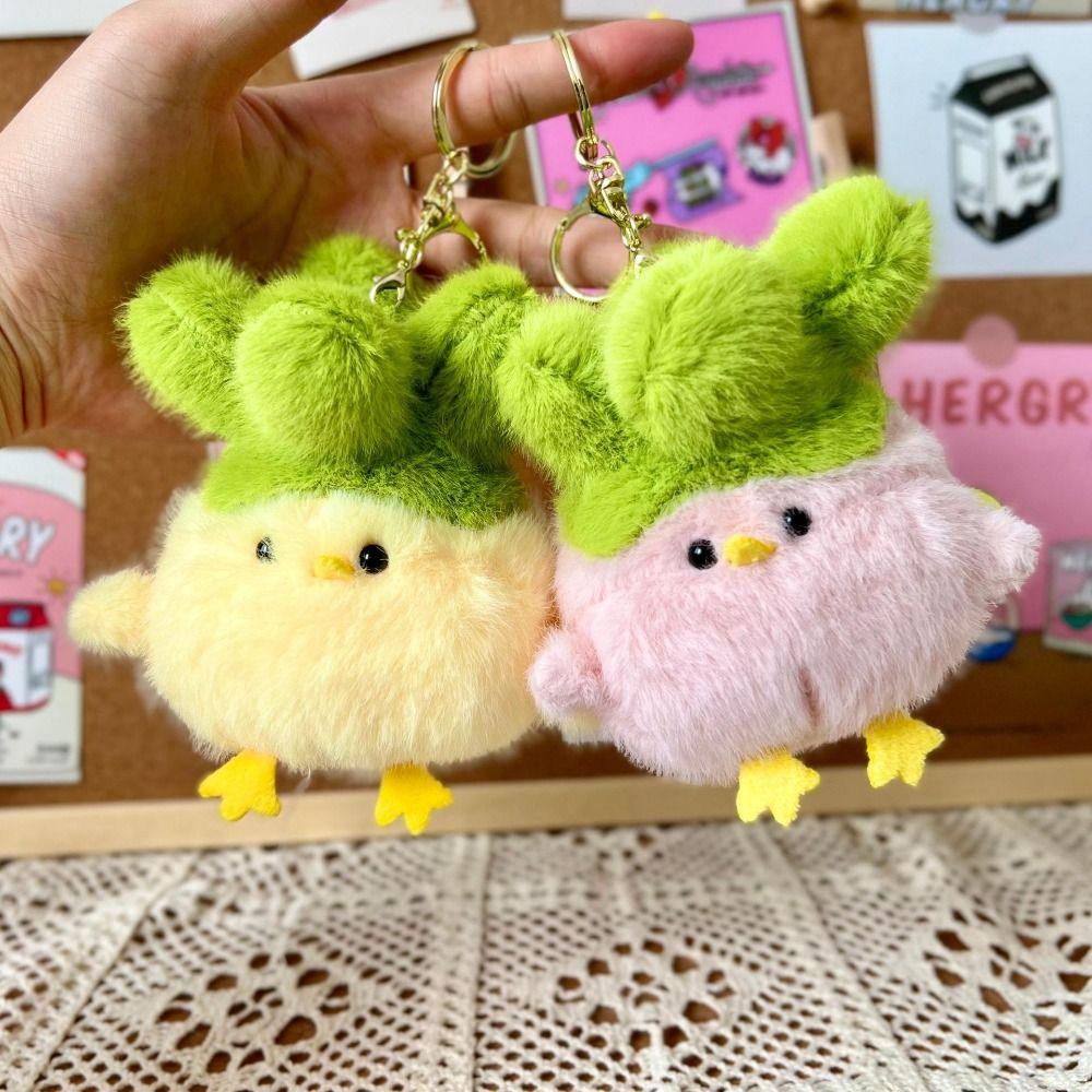 PP Cotton Vegetable Chicken Pendant Stuffed Chicken Plush Keychain  Home Party Decor