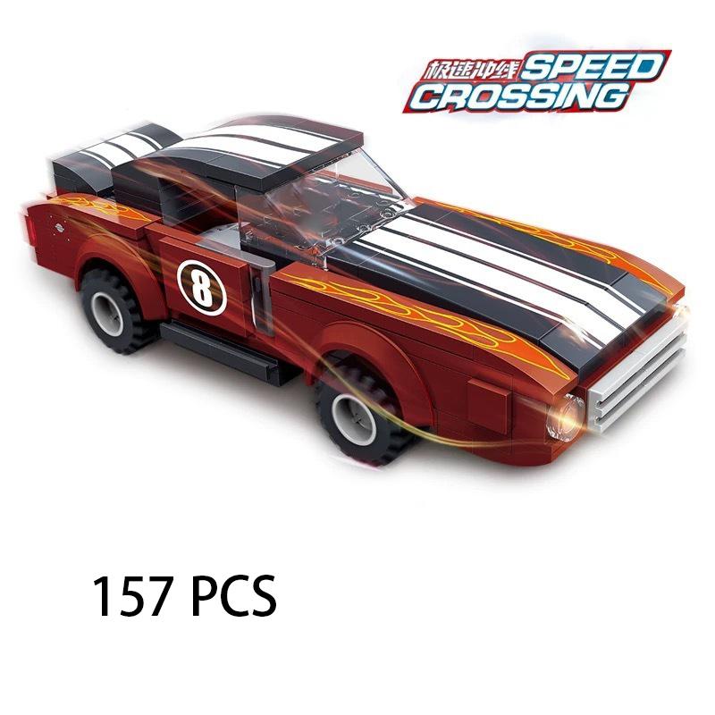 City vintage Speed car MOC rally sports model Building Blocks Old Super race classical Vehicle  Racing Bricks Christmas Gift toy