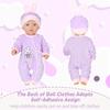6-Piece Bunny Baby Doll Clothes Outfits for 12-18 Inch Dolls (30-43 cm), Includes Bunny Hat Socks & Hanger, Newborn Doll Clothing