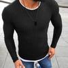 Fashion Men Color Block Patchwork O Neck Long Sleeve Pullover Knitted Sweater