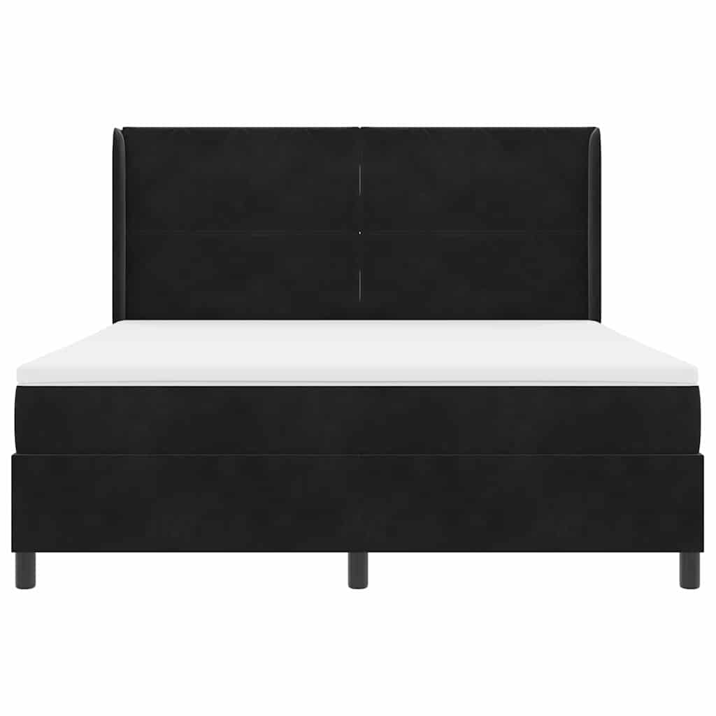 Box Spring Bed with Headboard Black 180 x 200 cm Velvet