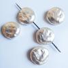 Bright White Concave Round Faux Pearl Beads for DIY Jewelry Making