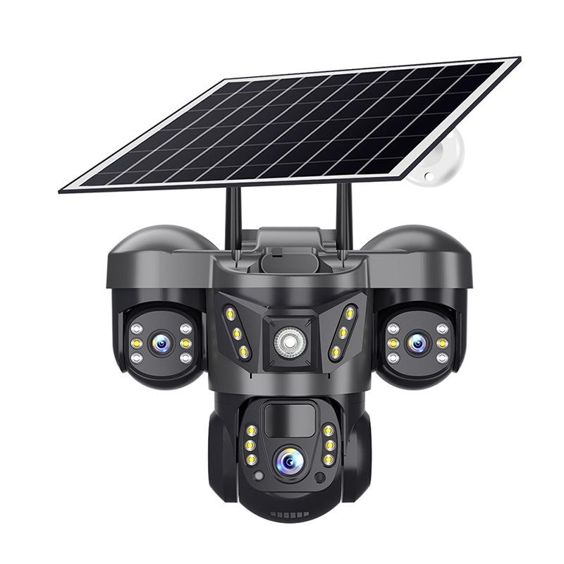 V380 True Triple-Lens Solar 4G Outdoor Waterproof Surveillance Camera
