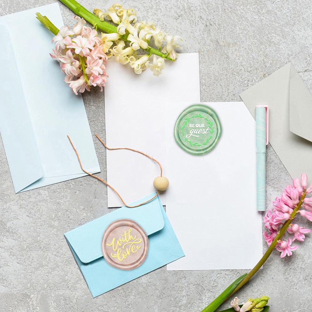 Blessing Phrases Wax Seal Stamp Retro Sealing Wax Stamp 25mm Removable Brass Head for Envelope Card Package Decoration