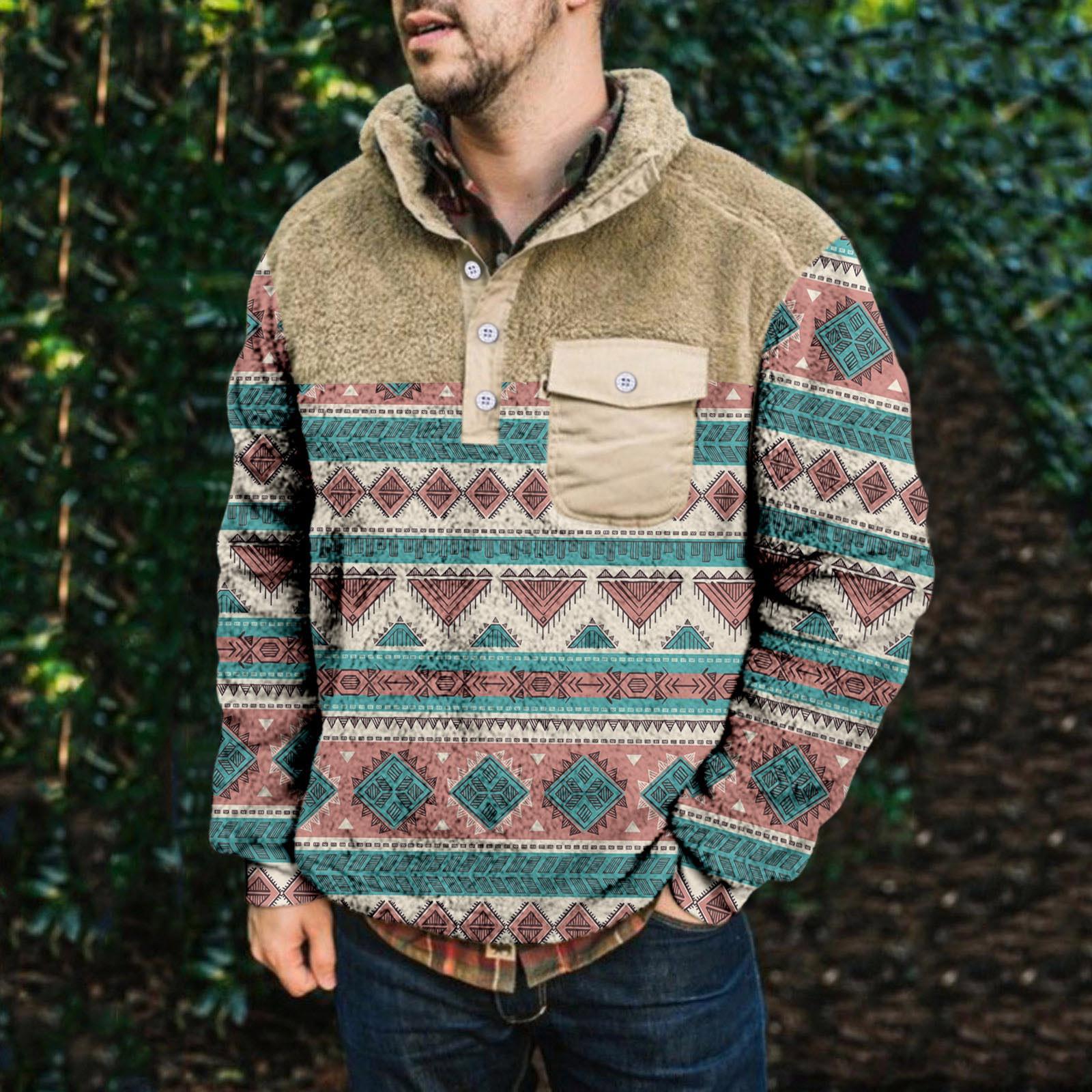 

Мужское плюшевое теплое пальто с принтом, флисовый свитер, повседневное пальто, свитер с карманами, осенне-зимнее пальто XXL циан