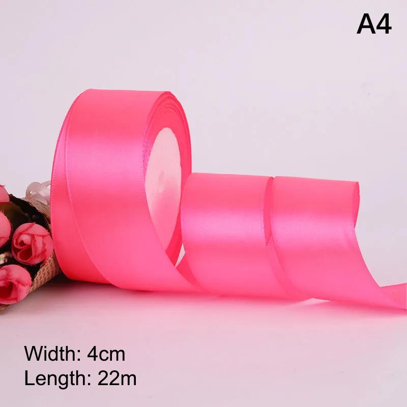 4 cm breites Satinband 25 Yards DIY Bastelbedarf für Rosenherstellung, Geschenkverpackung & Stuhllehnen-Dekoration