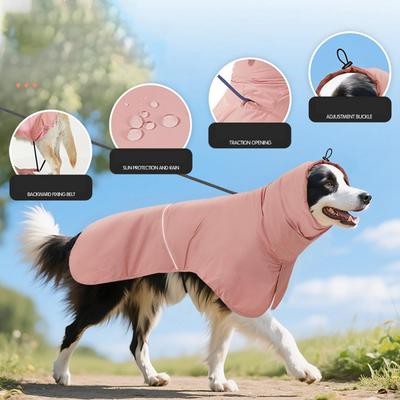 Hundekleidung für regnerische Tage mit Leinenöffnung und Windschutz