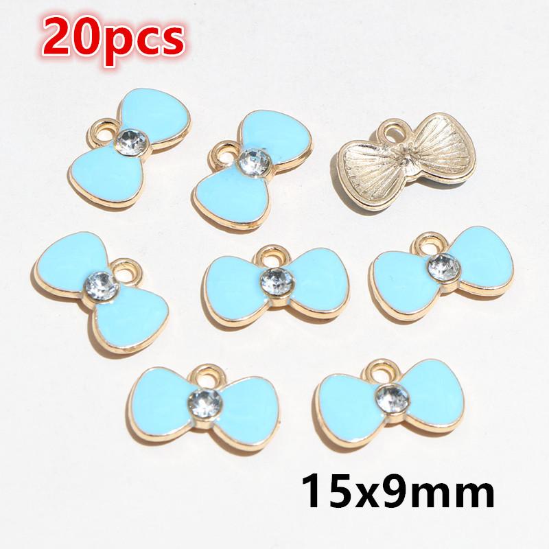 10-20pcs Bow Charms Pendant Enamel Alloy Metal Craft DIY Jewelry Making Accessories Findings for Earrings Necklace Bracelets