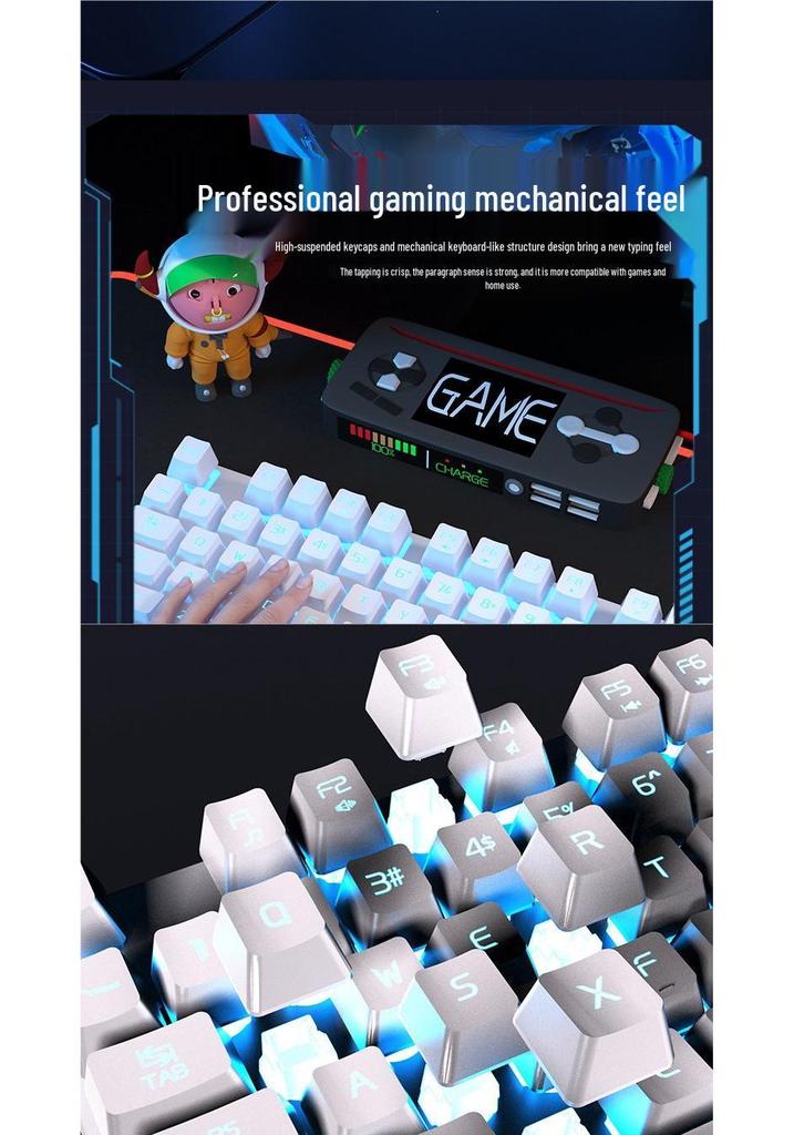 USB Wired Mechanical Keyboard & Mouse Set for Desktop/Laptop Gaming