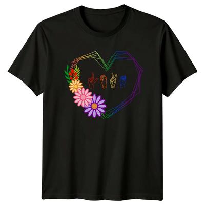 Love Unisexs TShirt ASL Love Sign Language Valentines Day Gift For Her