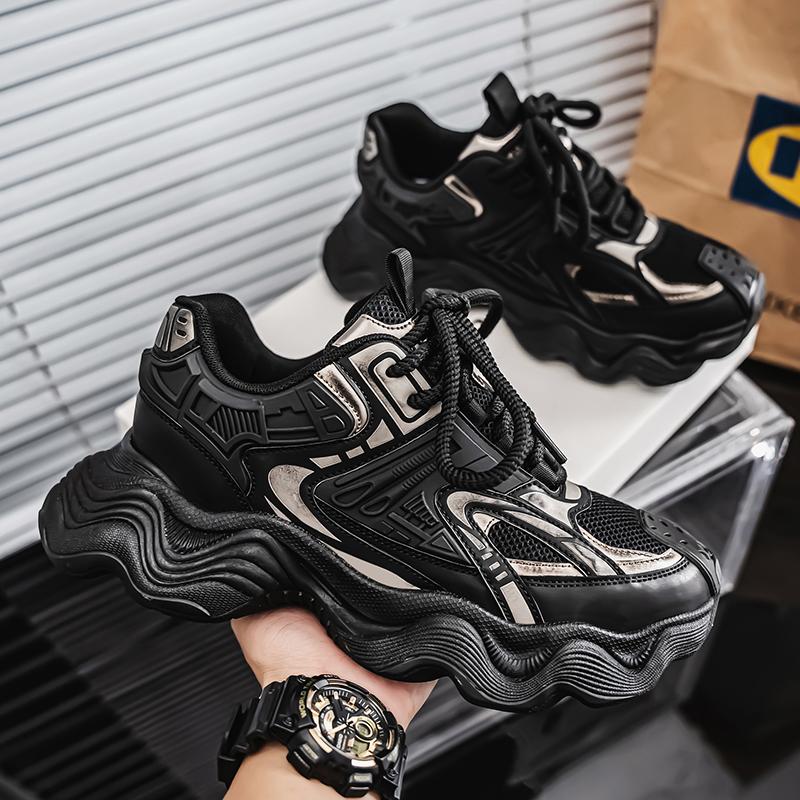New Men's Sneakers Thick Soled Tall Low Cut Shallow Mouth Casual Shoes Comfortable Soft Soled Breathable Running Sports Shoes