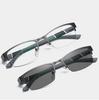 Pochromic Myopia Glasses Vintage Half Frame Metal Blue Light Blocking Near Sight Eyewear Classic UV Shades Sunglasses Diopter