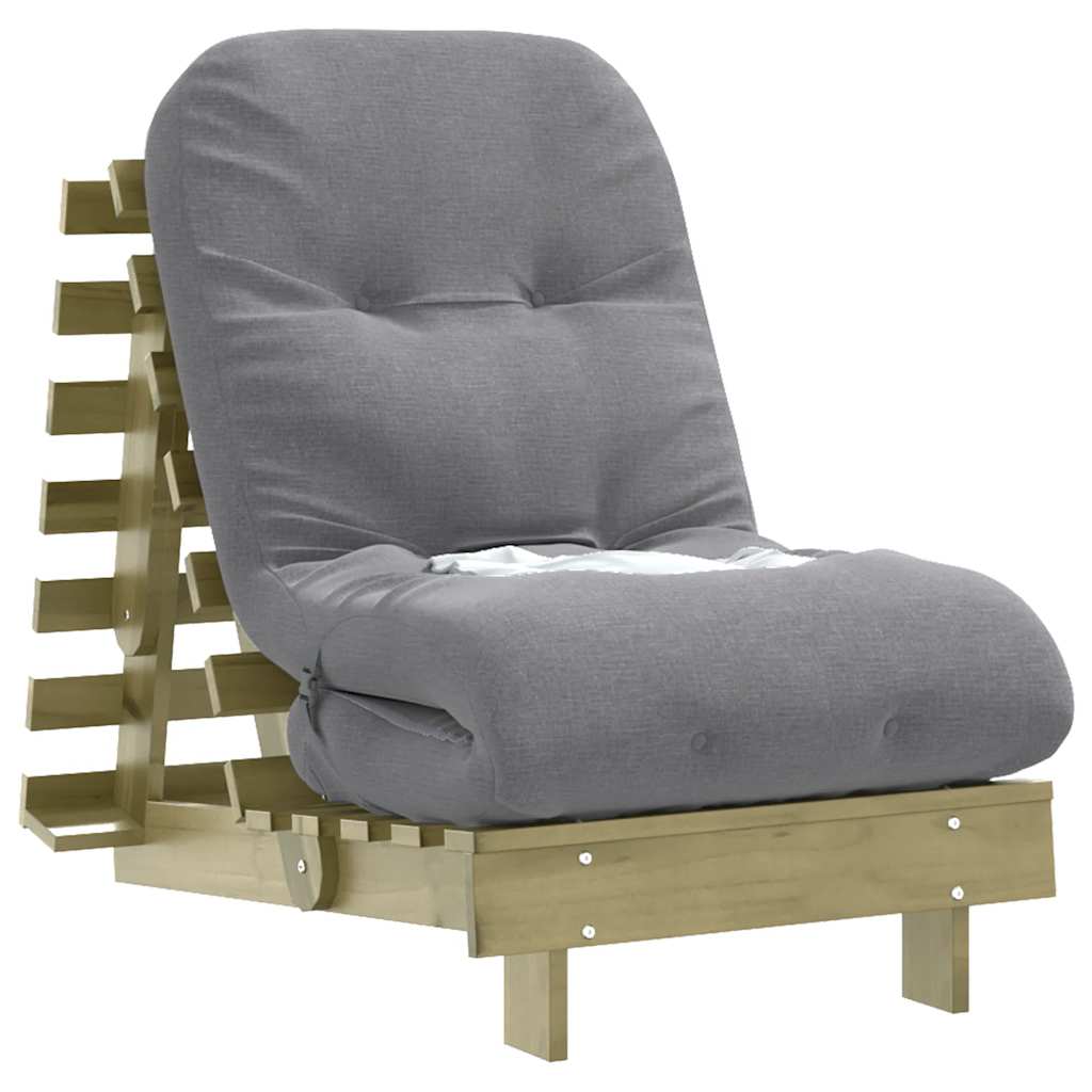Vidaxl Sofa Rozkładana Typu Futon, Z Materacem, 60X206X11 Cm, Sosnowa