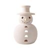 Terracotta Snowman Decor Handcrafted Resin Snowman Figurines Christmas Holiday Rustic Winter Tabletop Decor