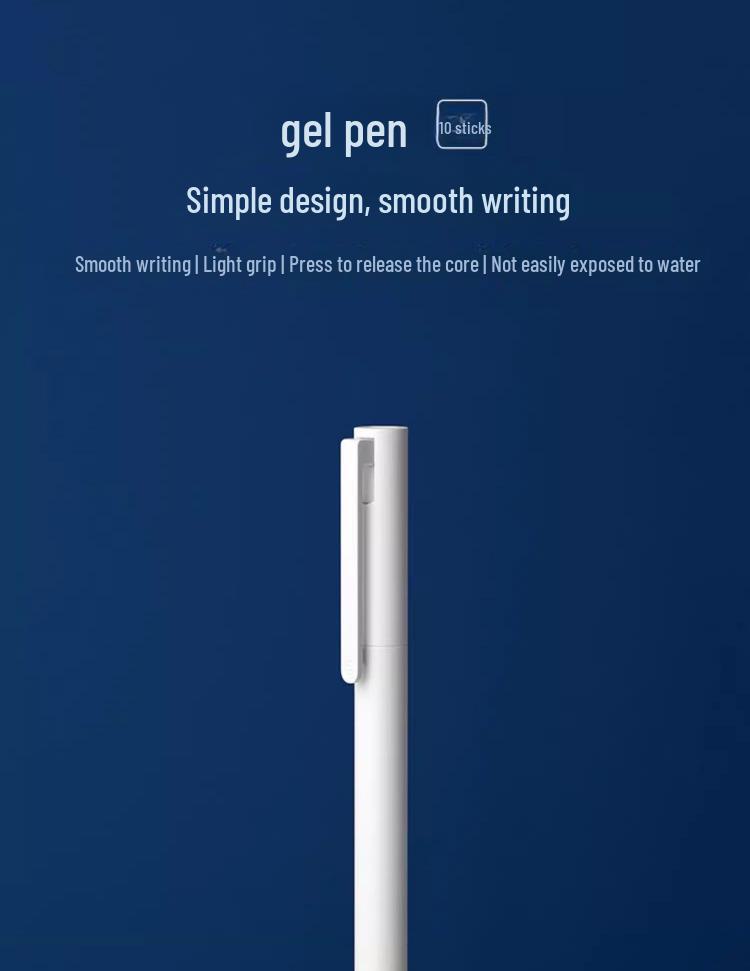 Xiaomi Gel Pen Set: 10 Pieces, 0.5mm, Ideal for Business, Office, Students, and Teachers.