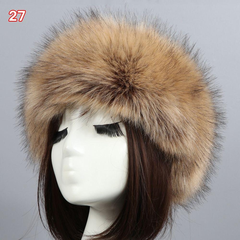 Fashion Winter Earwarmer Thick Fluffy Women Russian Cap Headband Hat Faux Fur