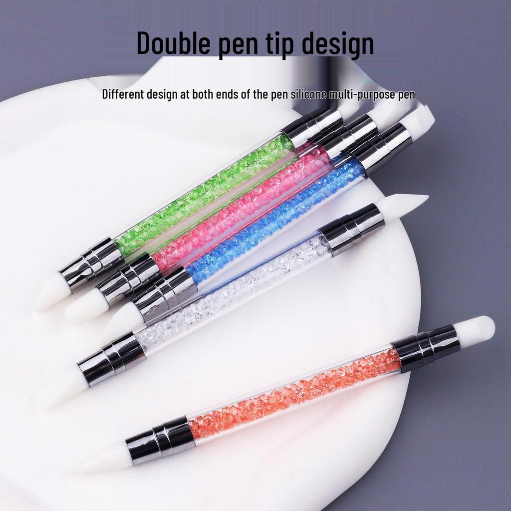Crystal Diamond 5-Piece Double-Ended Silicone Dotting and Embossing Pen Set