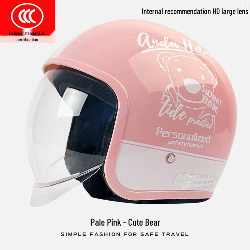 3C Certified AD Electric Motorcycle Helmet, All-Season Half Helmet for Men and Women, Winter-Proof for Scooter Commuting