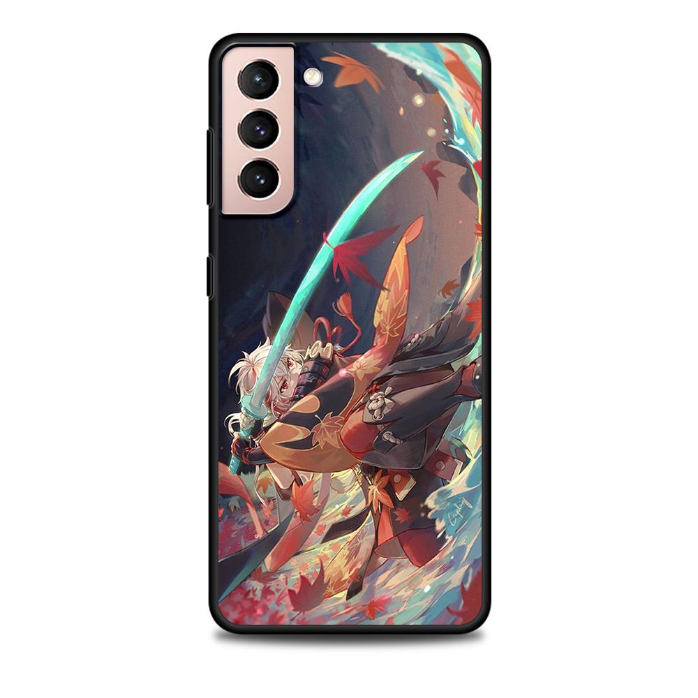 Genshin Impact Game Case for Samsung Galaxy S22 Ultra Phone Cover S21 S20 FE S10 5G S9 S8 Plus S10e S7 Edge Black Soft Silicone