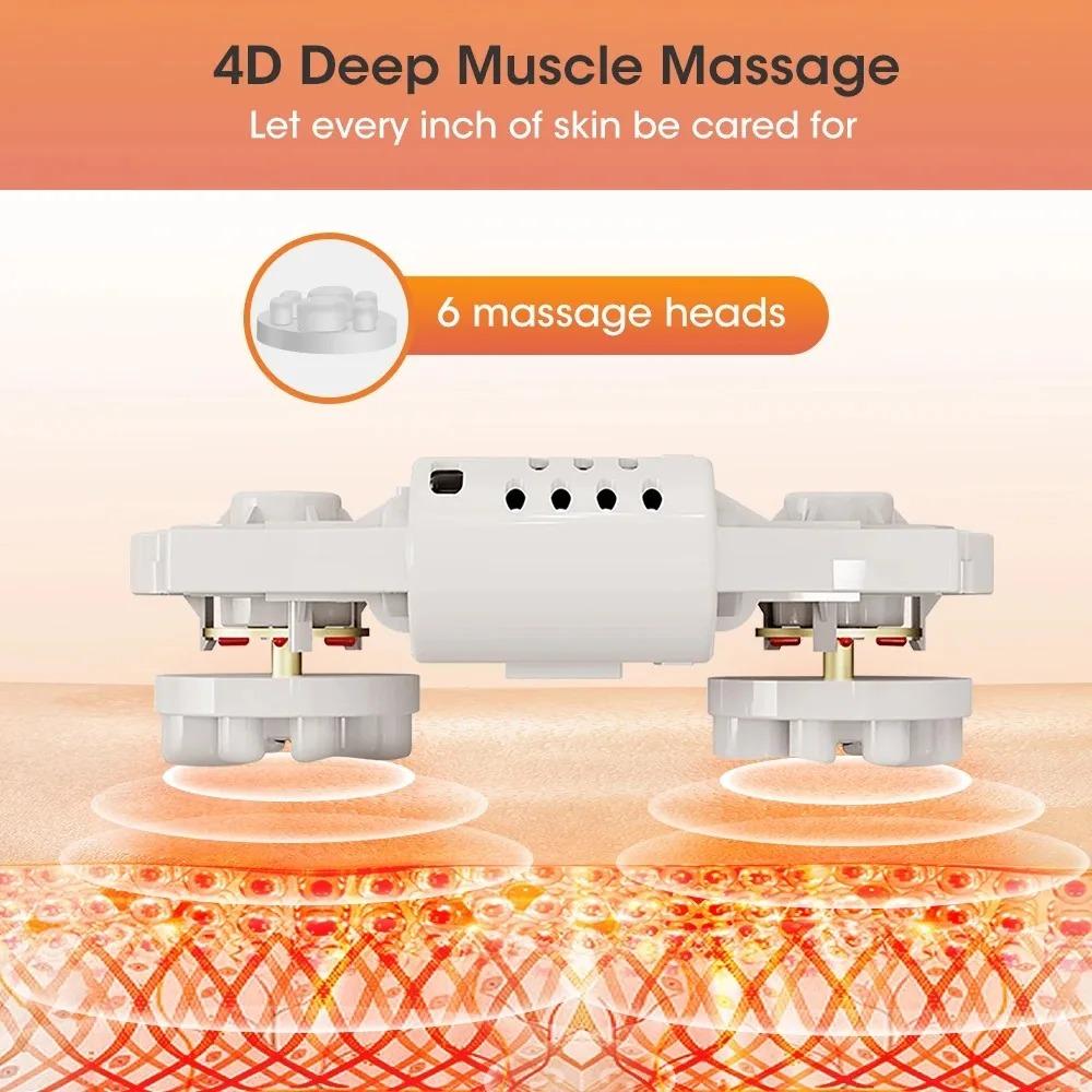 Portable Electric Foot Massager Kneading Feet Hot Compress Machine Body Plantar Fasciitis Tendonitis Built-in Rotation Function