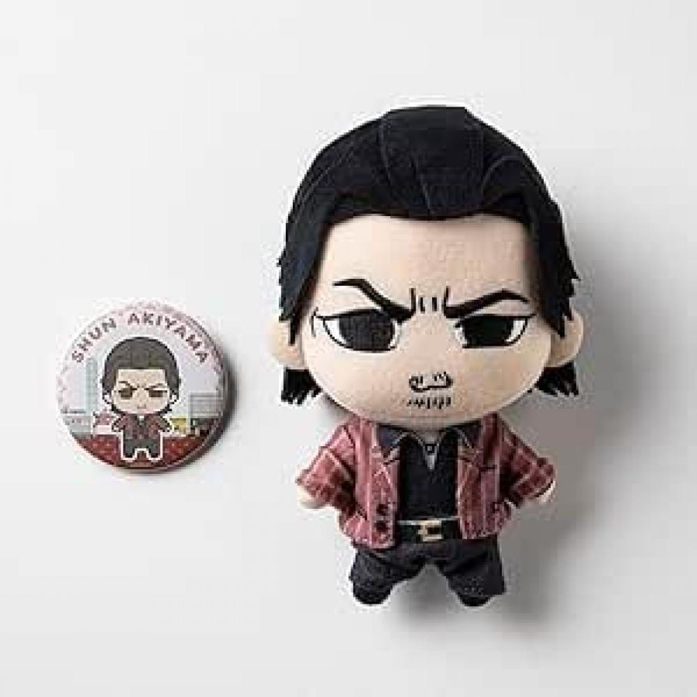 Unbranded Ryu Ga Gotoku Plush Toy   Can Badge Set  4 Akiyama Hayao  4 Akiyama Hayao
