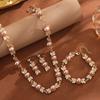 Luxury Pearl Necklace, Earrings & Bracelet Set - Elegant Bridal Wedding Jewelry