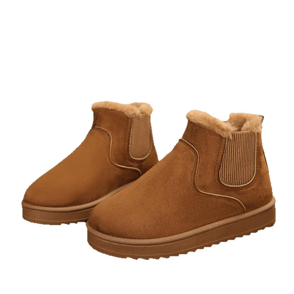 Large size 2025 winter new versatile snow boots foreign trade short tube warm velvet thickened boots women