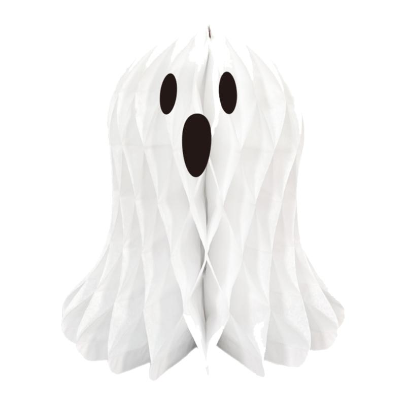 

Halloween Hanging Decoration 3D Honeycomb Ghostly Design Folding Paper Craft Ornament For Home and Party Decors 8 inches