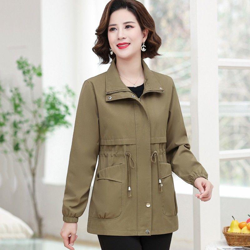 2026 New Fashion Casual Women Windbreaker Spring Autumn Short Coat Fashion Plus Size Stand-Up Collar Ladies Jacket