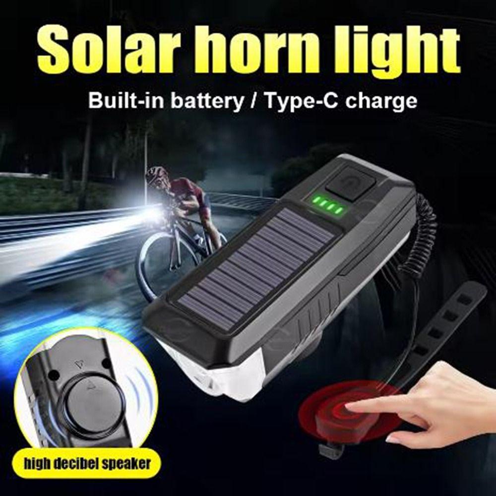 Power Display Bike Headlight 3 Modes Bike Front Lamp Portable Solar Bicycle Light Road Cycling
