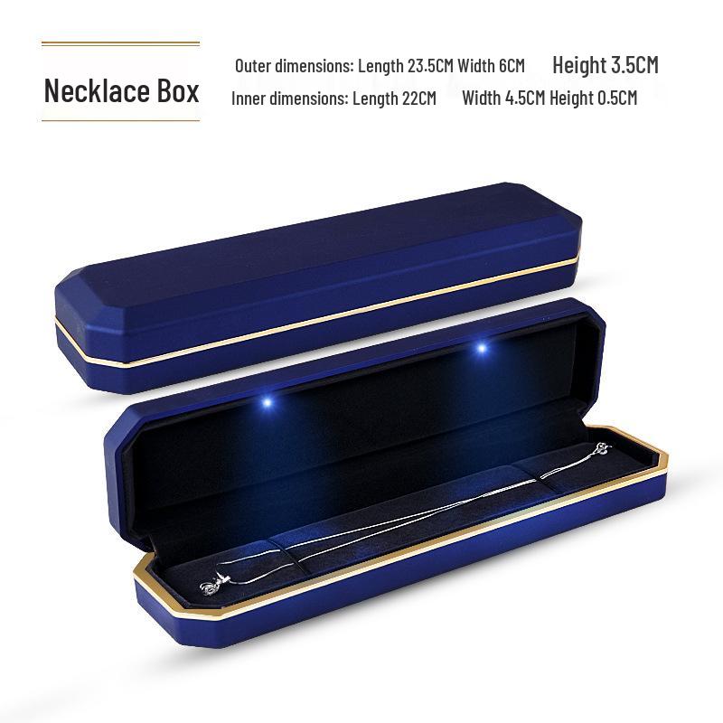 LED Light Lacquer Jewelry Box for Pendants, Bracelets, Rings, Charms, Bangles, Diamonds, Necklaces, and Couple Rings.