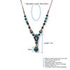 Handmade Blue Ceramic Bead Necklace Adjustable Wax Cord Boho Jewelry with 7cm Pendant Vintage Gift for Women 1126