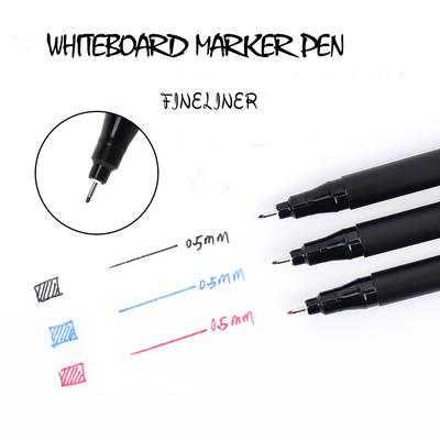 3pcs Fineliner Whiteboard Marker Pen 0.5mm Needle Head Extra Fine