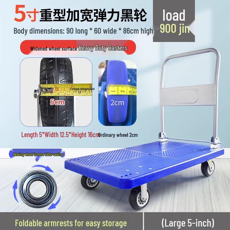 Portable Folding Flatbed Hand Cart for Shopping and Transport