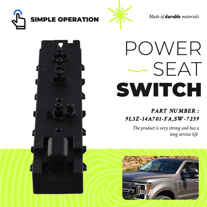 Car Right Seat Switch Electric Seat Adjustment 9L3Z-14A701-FA For Ford Escape F150 F250 F350 For Lincoln (Black,NONE) чёрный